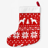 Petite Chaussette De Noël Bedlington Terrier Silhouettes Chiens de vacances  (Dos)