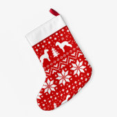 Petite Chaussette De Noël Bedlington Terrier Silhouettes Chiens de vacances  (Dos (Accrochage))