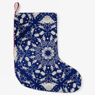 Petite Chaussette De Noël Belle motif carré à fleurs