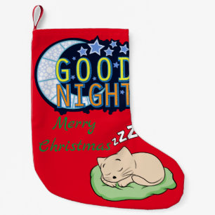 Petite Chaussette De Noël Belle nuit dormant Kitty Thunder_Cove