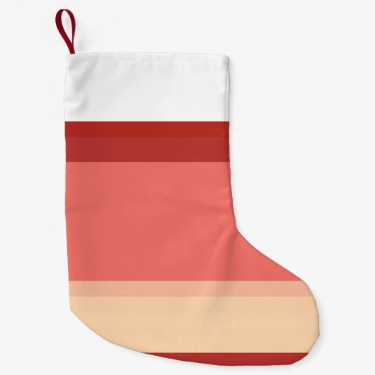 Petite Chaussette De Noël Belles rayures blanches roses (Devant)