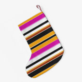 Petite Chaussette De Noël Belles rayures jaunes noirs (Dos (Accrochage))