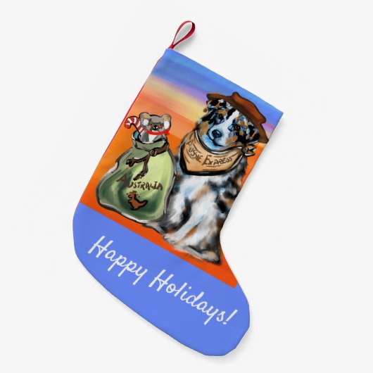 PETITE CHAUSSETTE DE NOËL BERGER AUSTRALIEN (Devant (Accrochage))