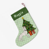 Petite Chaussette De Noël Berger suisse blanc mignon chien vert arbre de Noë (Dos (Accrochage))
