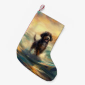Petite Chaussette De Noël Bernedoodle Beach Surf Peinture (Devant (Accrochage))