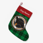 Petite Chaussette De Noël Bernois bernois personnalisé race vert Plaid (Devant (Accrochage))