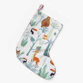Petite Chaussette De Noël Bêtes : gribouillis de forêt tropicale. (Devant (Accrochage))