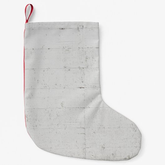 Petite Chaussette De Noël béton peint blanc (Devant)