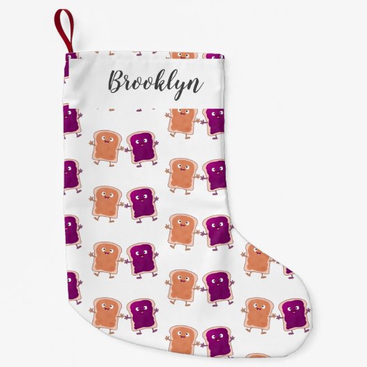 Petite Chaussette De Noël Beurre d'arachide mignonne et caricature sandwich (Devant)