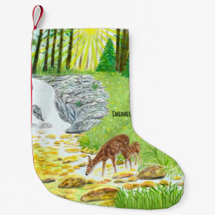 Petite Chaussette De Noël Biche et faon