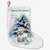 Petite Chaussette De Noël Bichon Frise Christmas (Devant)