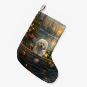 Petite Chaussette De Noël Bichon Frise Noël Festive Voyage (Devant (Accrochage))