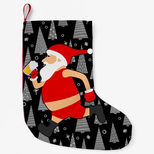 Petite Chaussette De Noël bières amusantes santa claus (Devant)