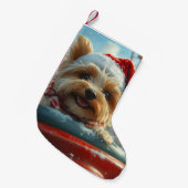 Petite Chaussette De Noël Biewer Terrier Dog Roller Dessous de verre Noël (Devant (Accrochage))