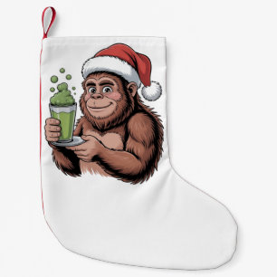 Petite Chaussette De Noël Bigfoot Père Noël Funny Sasquatch Holding Matcha X
