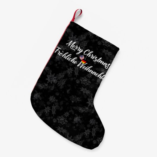 Petite Chaussette De Noël Bilingue Allemand Américain Xmas Stocking (Devant (Accrochage))