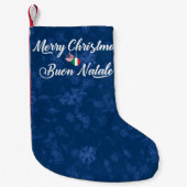 Petite Chaussette De Noël Bilingue Italien Américain Xmas Stocking (Devant)
