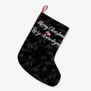Petite Chaussette De Noël Bilingue Polonaise Américaine Xmas Stocking