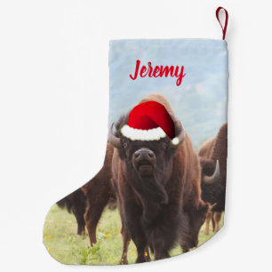 Petite Chaussette De Noël Bison américain à Père Noël ChapeauPetit r