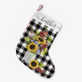 Petite Chaussette De Noël Bison noir Tournesol blanc manuscrit (Devant (Accrochage))