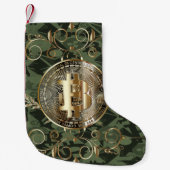 Petite Chaussette De Noël Bitcoin Gold Coin argent Design (Devant)