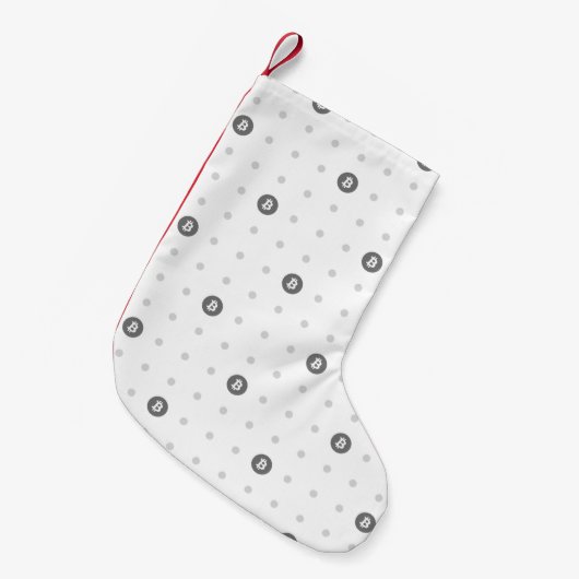 Petite Chaussette De Noël Bitcoin Polka Dots Christmas Stocking (Small) (Devant (Accrochage))