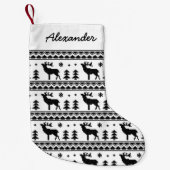 Petite Chaussette De Noël Black Fair Isle Sweat Motif de Noël (Devant)