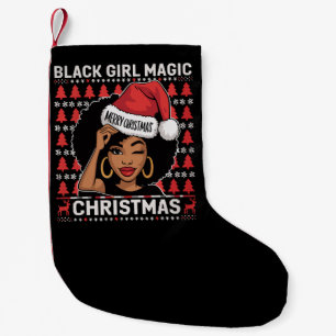 Petite Chaussette De Noël Black Girl Magic Joyeux Noël Afro-Américain 
