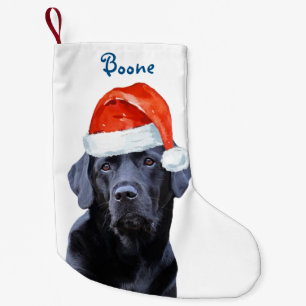 Petite Chaussette De Noël Black Lab Christmas - Père Noël Chig Cute Labrador