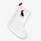 Petite Chaussette De Noël Black Lab Joyeux Noël Santa Hat Holly Moderne (Devant (Accrochage))