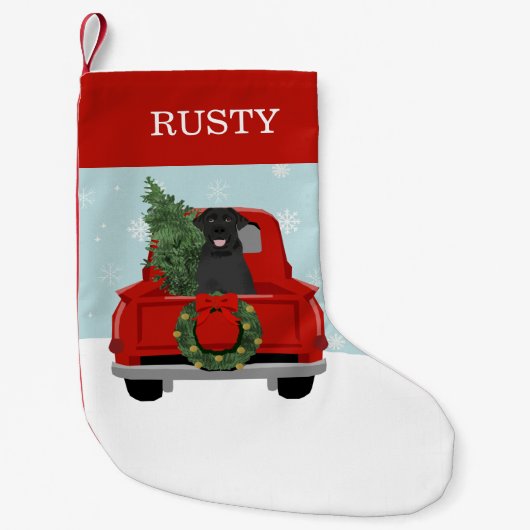 Petite Chaussette De Noël Black Labrador Christmas Dog (Devant)
