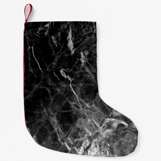 Petite Chaussette De Noël Black texture background stone (Devant)