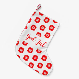 Petite Chaussette De Noël Blanc Dieu Rouge Joyeux Noël Motif
