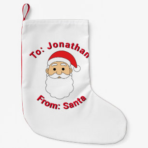 Petite Chaussette De Noël Blanc mignon de Père Noël Nom personnalisé Famille