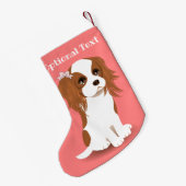 Petite Chaussette De Noël Blenheim Cavalier King Charles Spaniel rose (Dos (Accrochage))
