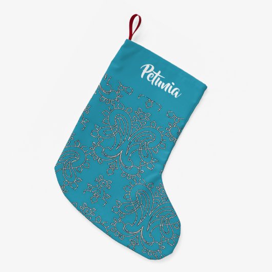 Petite Chaussette De Noël Bleu (Devant (Accrochage))