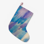 Petite Chaussette De Noël Bleu abstrait fond abstrait, aqua, art, art (Devant (Accrochage))