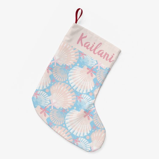 Petite Chaussette De Noël Bleu de Noël côtier (Devant (Accrochage))