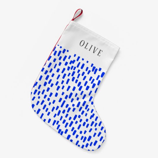 Petite Chaussette De Noël Bleu Lumineux Dashing Petite réserve de Noël (Devant (Accrochage))