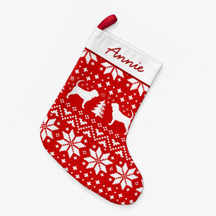 Petite Chaussette De Noël Bloodhound Chien Silhouettes Motif de vacances mig