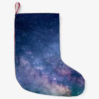 Petite Chaussette De Noël Blue and purple galaxy digital