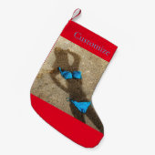 Petite Chaussette De Noël Blue Bikini Beach Sand Thunder_Cove (Devant (Accrochage))