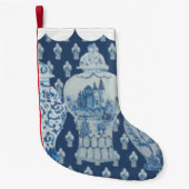 Petite Chaussette De Noël Blue Chinoiserie Ginger Jar Noël Stocker (Devant)