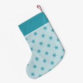 Petite Chaussette De Noël Blue Frosted Winter Snowflake Motif (Dos (Accrochage))
