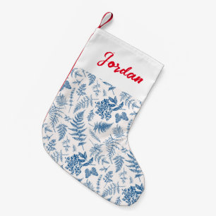Petite Chaussette De Noël Blue Garden Butterfly & Floral Garden Motif
