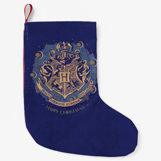 Petite Chaussette De Noël Blue HOGWARTS™ Crest Holiday Wreath (Devant)