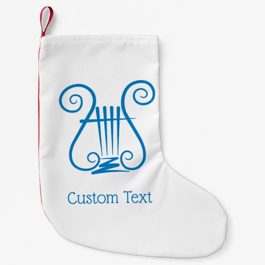 Petite Chaussette De Noël Blue Lyre (Devant)