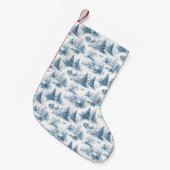 Petite Chaussette De Noël Blue Toile Christmas Pattern (Devant (Accrochage))