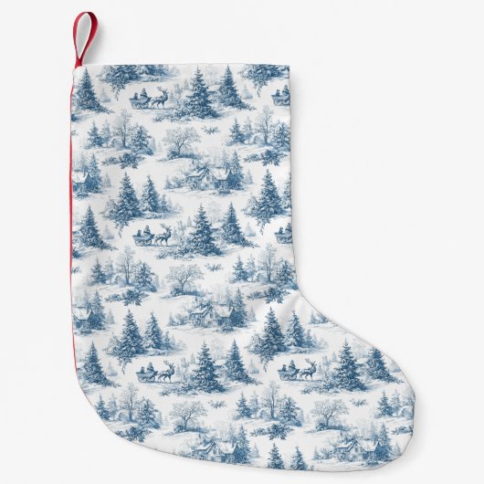 Petite Chaussette De Noël Blue Toile Christmas Pattern (Devant)