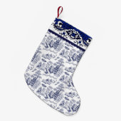 Petite Chaussette De Noël Blue Willow Design (Devant (Accrochage))